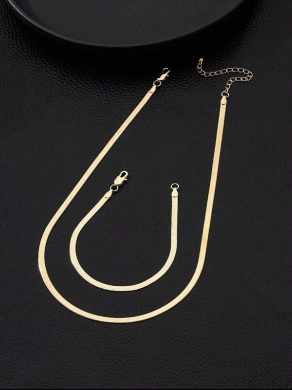 Simple Metalic Necklace Set - Image 2