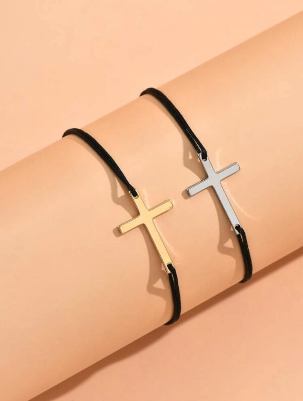 Couple Cross Bracelet Set - Image 2