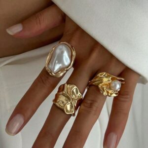 Big Pear Ring Set