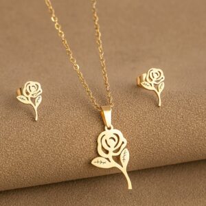 Rose Necklace Set