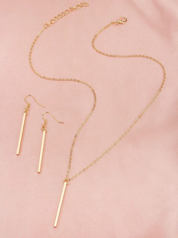 Bar Pendant Necklace Set